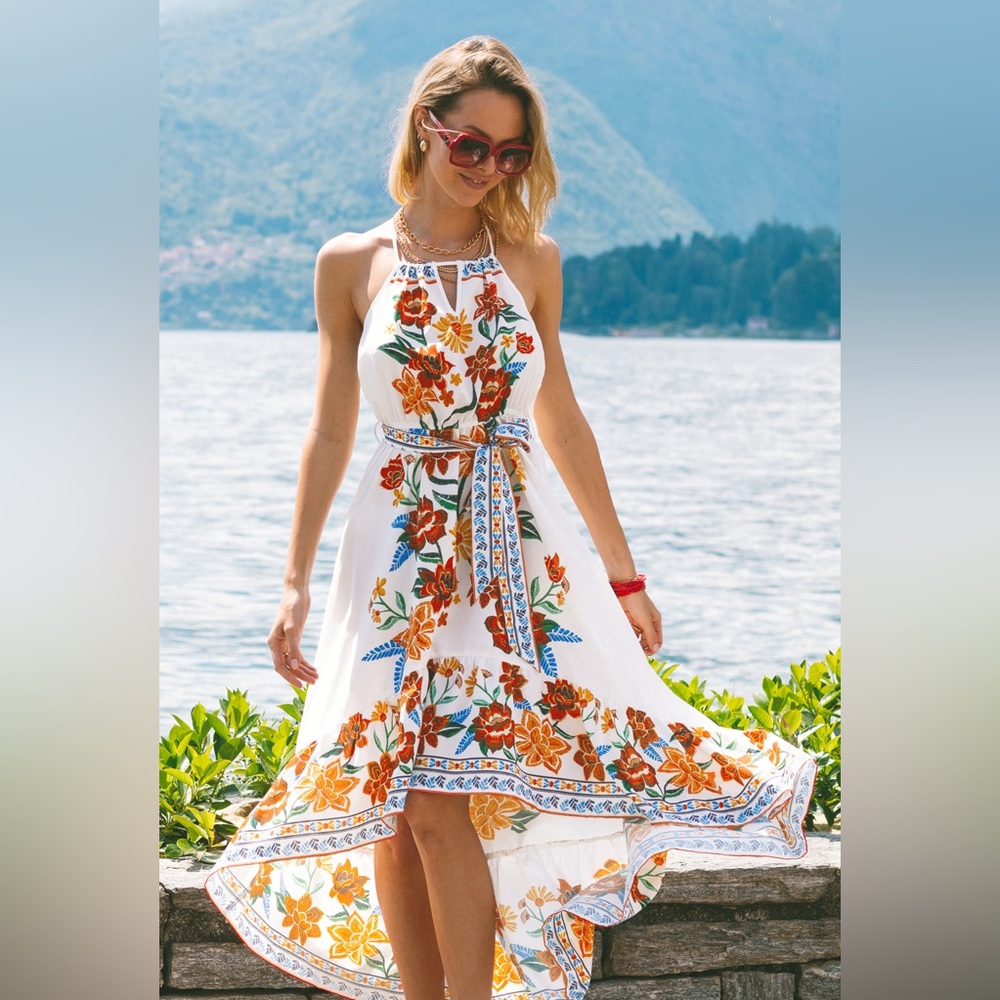 NWT Cupshe Belted Floral High-Low Dress